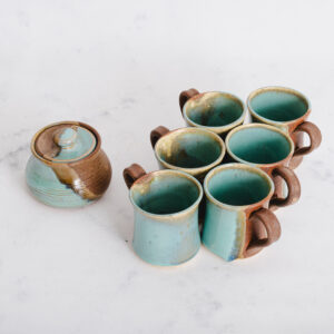 Set 6 tazas con azucarero