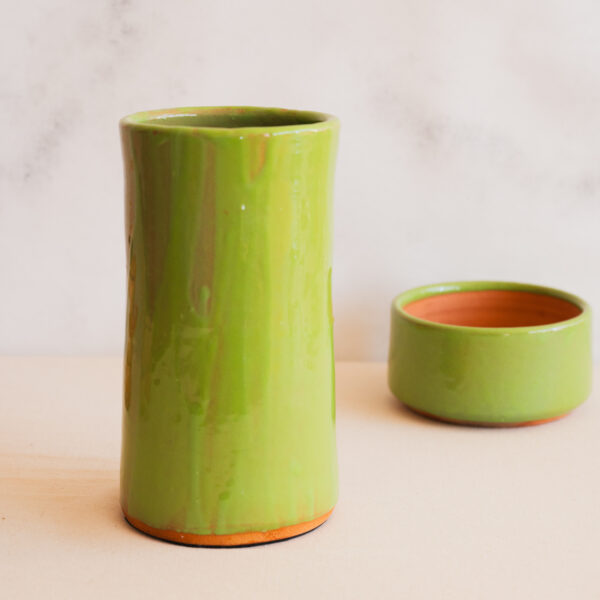 Florero tubo verde 6