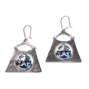 Aros de plata chapel piedra azul