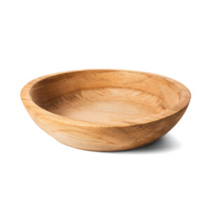 Plato hondo madera natural redondo