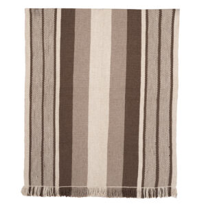 Alfombra telar beige, café y blanco 184 x 148 cm.