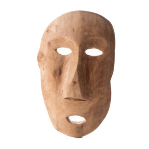Máscara nativa de madera color natural