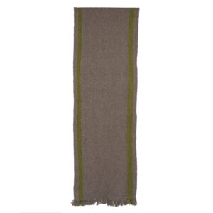 Alfombra telar gris y verde 275 x 75 cm.