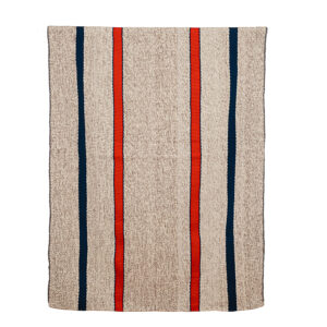 Alfombra telar gris, rojo y azul 177 x 120 cm.