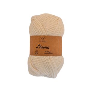 Ovillo de lana Llaima color crudo-blanco