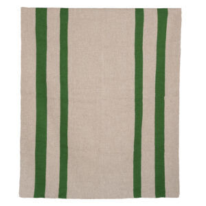 Alfombra telar L beige con verde 223 x 172 cm.