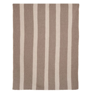 Alfombra telar beige y café 224 x 166 cm.