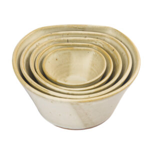 Set 5 bowls medialuna cerámica gres