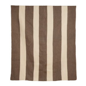 Alfombra telar café y crudo 223 x165 cm.