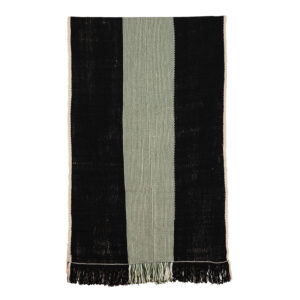 Piecera telar verde y blanco 211 x 103 cm.