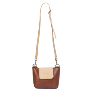 cartera bandolera cafe de cuero