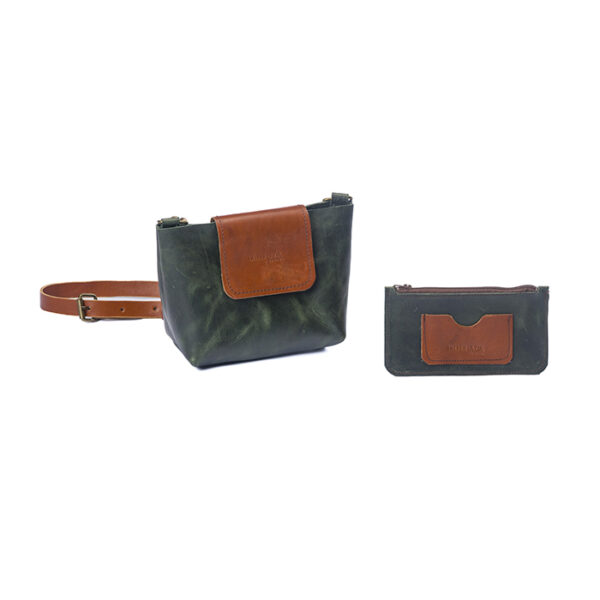 bandolera verde petroleo