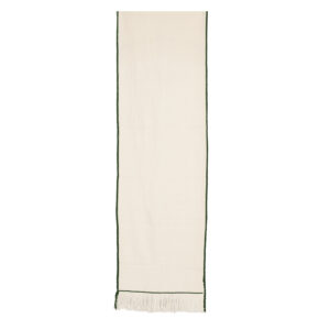 Echarpe telar crudo borde verde 205 x 57 cm.