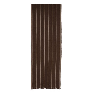 Alfombra pasillera café y gris 292 x 73 cm.