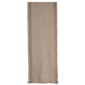 Alfombra pasillera gris y café 276 x 71 cm.