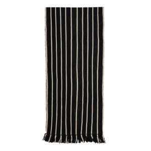 Alfombra pasillera XL negra con blanco 309 x 71 cm.