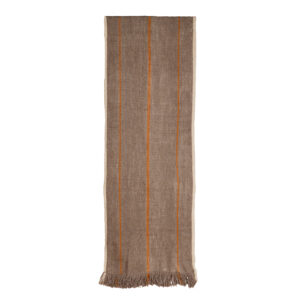 Alfombra pasillera XL gris y naranjo 327 x 71 cm.