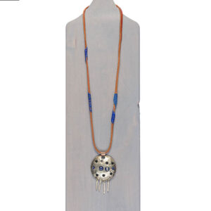 Collar largo cuero lapislázuli