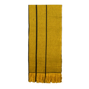 Piecera telar XL amarillo y negro 223 x 108 cm.