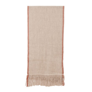 Echarpe telar crudo y palo rosa 202 x 55 cm.