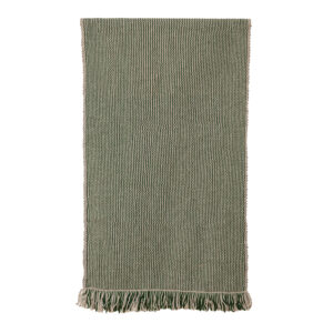 Bajada de cama verde y gris 141 x 76 cm.