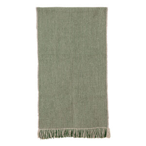 Bajada de cama gris y verde 140 x 69 cm.