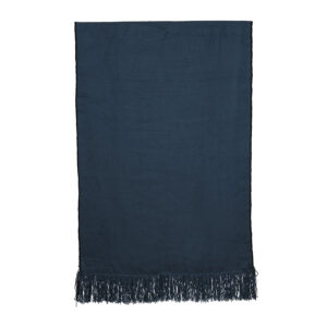 Piecera telar azul con borde negro XL 225 x 116 cm.