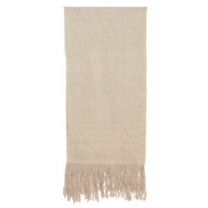Echarpe tela beige y blanco 204 x 53 cm.